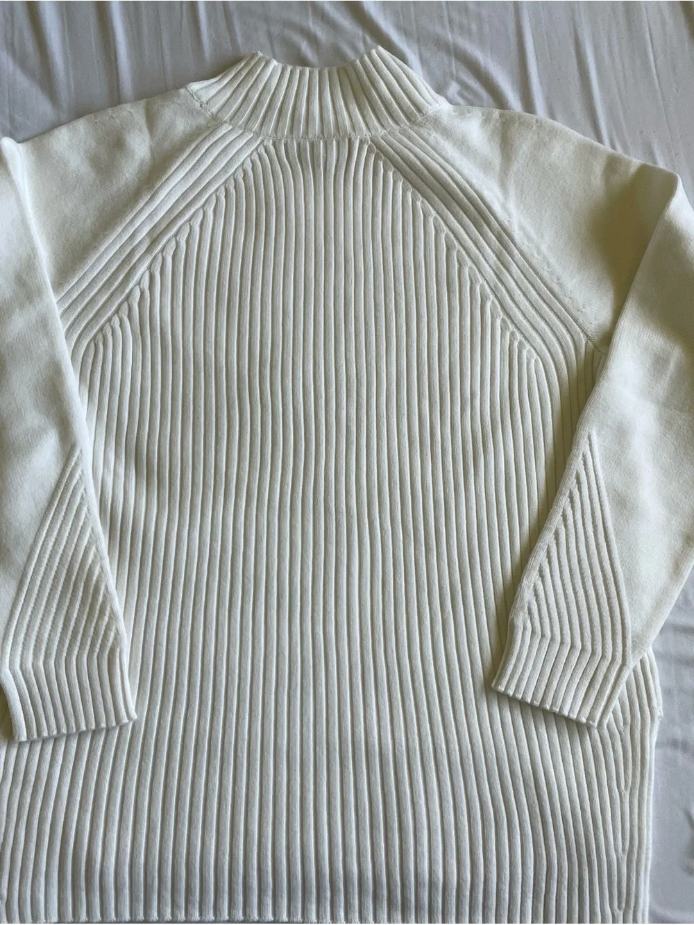 Banana Republic Men’s Ivory/Bone Ribbed Mock-Neck Sweater